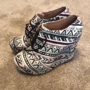 Colorful Wedge Booties